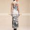 Fashion White Deep V Collar Summer Satin Dress