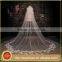 BV1001Top Quality Elegant Ivory Appliques Bridal Veils Lace Design 2015 Wedding Long Veils