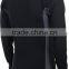 92% Polyester 8% Spandex (Lycra) Crew Neck Long Sleeves Black Compression Shirt / Rash Guard with Grey Side Panels