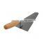 Bricklaying trowel with wooden handel, carbon steel blade, eucalpytus wooden handle