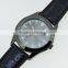 china leather strap black dial with date man business watch