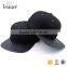 Custom blank black caps 6 panels leather flat brim cotton strap back hip hop cap hats                        
                                                                                Supplier's Choice