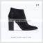 OB70 hot sale 2013 thick heel boots rubber sole pointed toe leather boots women