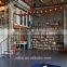 indoor steel wood spiral staircase with stainless steel railing