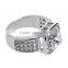 18K Real White Gold Plated Austrian Crystal Wedding Diamond Rings