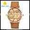 WJ-5382 rose gold case stylish charming stainless steel back leather strap cheap man watch