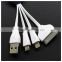 hot-selling 3 in 1 USB cable with key chain hole can show logo