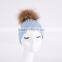 2016 baby blue Kids Crochet Hat Handmade 100 % Cotton Children Knitted Hat KZ160085