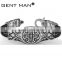High Quality stainless steel jewelry for Men Leather Bracelet