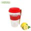 wholesale single/double wall glass mug coffee cup tea cup with silicone lid handle