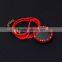 Fashion Round New Design Red Diamond Floating Metal Locket With Red Leather Rope Chains