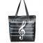 2015 New Arrive Hot Sale Simple Design Musical Notes & Letter Printing Women Handbag
