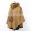 women cashmere cape with fox fur