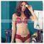 3/4 Cup Nylon Push Up Sexy Bras with White Polka Dots, Sexy Bra Brief Sets, Seamless Ladies Bras