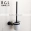 New design Stainless Steel 304 bathroom accessories Wall mounted Rubber painting Toilet brush Holder and wihte ceramic cup