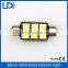 36MM 5050 6 SMD LED Car License black Plate Light White Canbus Festoon Bulb