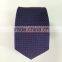 Men's blue/red/navy 100% silk tie with mini dot flower and grid lines design
