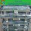 folding wire mesh roll cage container for warehouse storage