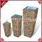 2016 new set of 3 black water hyacinth tall planters and pots