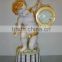 Creative Design Ornamental Churub Hanging Ceramic Desk Clock with Stand, Home Decorative Desk Clock