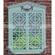 Wooden frame opening window mirror antique blue shabby chic style