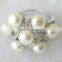 White round fashion lady Tahitian Pearl Ring with diamond
