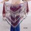 Triangle tribal printed crochet beaded belly dancing coins belt belly dance hip belt belly dance beaded hip scarf for women