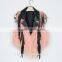 2016 new European style leather splicing faux fur vest woman dress