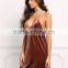 MGOO Fashion Customized Women Plain Cutout Dresses Velvet Plunge Slip Dress Nightwear Party Simple Vestidos