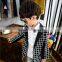 S60058B Children's wear new boy's suit grid splicing coat