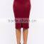Elasticized Waist Bodycon Fit Pencil Skirt Ladies Office Skirt Wholesale