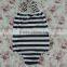 hottest selling infant custom swimwear black and white stripes gallus cotton backless swimwear fresh swimwear top popular summer