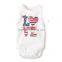white color shortsleeve summer unisex baby bodysuit 100% cotton