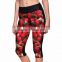 Women Sublimation Capri Plus Szie Leggings Low Waist Pocket Decoration Bulk Printed Leggings