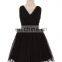 Top fashion V neck girl dress baby frocks waist belt design with 4 colorways