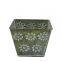 square shape zinc iron metal flower pot planter from china supplier