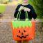 wholesale gift bags/felt halloween pumpkin bags for kids trick or treat bag