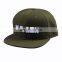 Hip hop 6 panel flat brim black raised embroidery snapback cap
