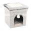 RTS Modern home furniture linen fabric footrest beautiful ottoman nice design for pet cat