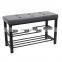 Customized Modern PVC leather metal shoe rack for living room  at doorway entrance shoe bench