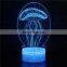 3D LED Colorful Jellyfish Night Lamp Touch Switch Bed Light