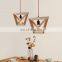 Triangle Wooden Frame Chandelier Lighting wood hanging lamp for home decor