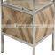 Metal White Leg Side Table,Solid Wood Side Table, Drawer Side Table
