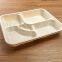Eco-friendly biodegradable disposable 5 compartment lunch box with lid
