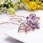 2015 new model fashion metal crystal flower hair fork full diamond