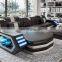 European modern designs led light l shape corner leather sofa set furniture living room