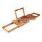 Expandable Bamboo Bathtub Caddy Tray Bath Tub Tray for Bath with iPad Book and Wine Glass Holder