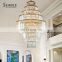 Luxury Style Indoor Decoration Villa Hotel Pendant Lighting Gold Transparency Crystal Chandelier
