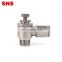 SNS JJSC Series one touch L type 90 degree elbow nickel-plated brass air flow speed control fitting pneumatic throttle valve