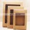 wholesale cheap window flower gift packing paper box transparent PVC window plain white paper box